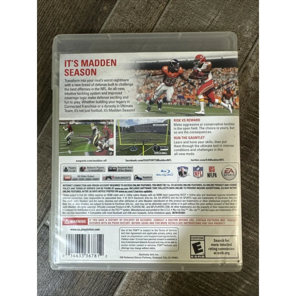 Madden NFL 15 (Sony PS3‎ PlayStation 3, 2014) No Manual